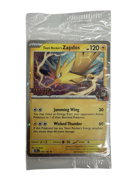 SEALED Team Rocket's Zapdos (Destined Rivals Stamped) - 070/182