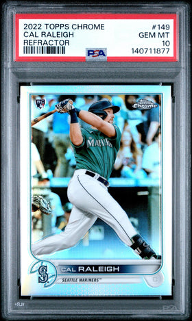 2022 Topps Chrome Cal Raleigh #149 Rookie Refractor PSA 10