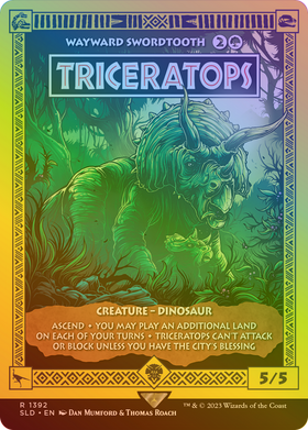 Wayward Swordtooth (SLD-1392★) - Secret Lair Drop / Triceratops (Borderless) Foil