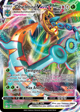 Dhelmise Vmax 10 72 Shining Fates Holofoil