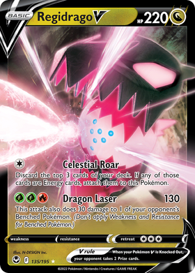 Regidrago V 135 195 Silver Tempest Holofoil