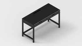 Black w/ White Stitching IKEA ALEX Desk Mat (52" / 132 cm) Full-desk Mouse Pad