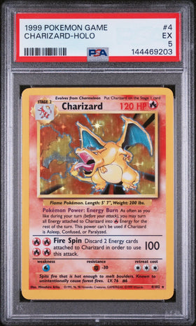 1999 Pokemon Game Charizard Holo PSA 5 4/102