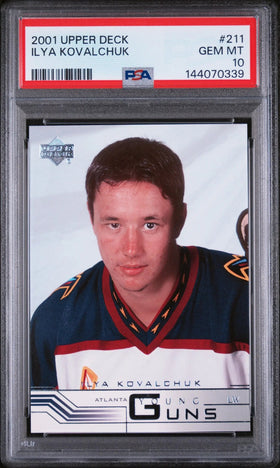 2001-02 Upper Deck Hockey Ilya Kovalchuk Young Guns RC Rookie #211 PSA 10