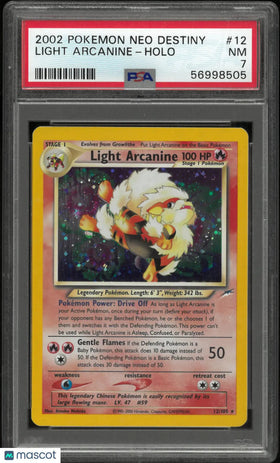 2002 Pokemon Neo Destiny Unlimited Holofoil Light Arcanine 12/105 PSA 7