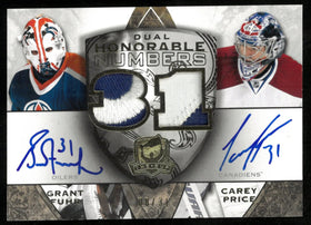 2008-09 Upper Deck The Cup Dual Honorable Numbers Patch Auto Grant Fuhr Carey Price /31