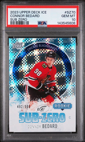 2023 Upper Deck Ice Sub Zero Rookie Connor Bedard RC /599 PSA 10
