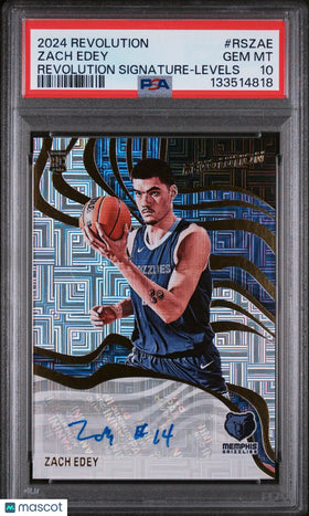 2024 Panini Revolution Revolution Signatures Zach Edey #RSZAE Levels PSA 10