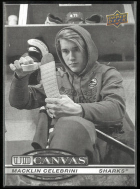 2025-26 Upper Deck Canvas Macklin Celebrini Black & White