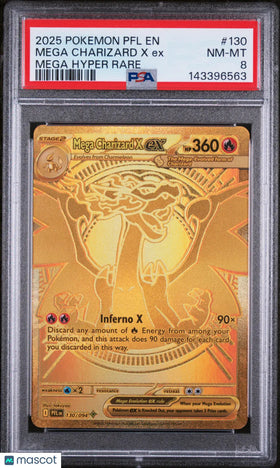 2025 Pokemon Phantasmal Flames Mega Charizard X EX Mega Hyper Rare PSA 8 130/94