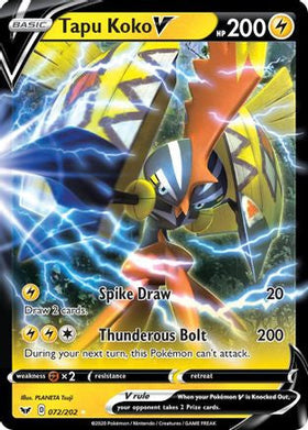 Tapu Koko V 72 202 Sword Shield Holofoil