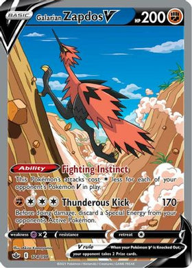 Galarian Zapdos V (Alternate Full Art) (174/198) - SWSH06 Chilling Reign Holofoil