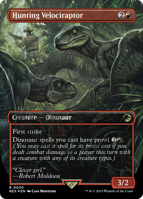 Hunting Velociraptor (REX-030) - Jurassic World Collection (Borderless) Foil