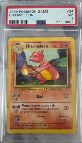 1999 POKEMON GAME CHARMELEON #24 PSA 7