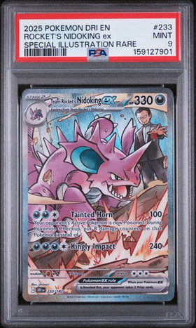 2025 POKEMON DRI EN-DESTINED RIVALS #233 ROCKET'S NIDOKING ex SPECIAL ILLUSTRATION RARE PSA 9