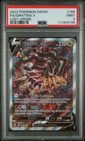 2022 POKEMON SWORD & SHIELD LOST ORIGIN FA/GIRATINA V LOST ORIGIN #186 PSA 9