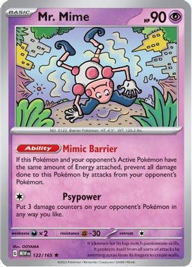 Mr Mime 122 165 122 Sv Scarlet And Violet 151 Reverse Holofoil