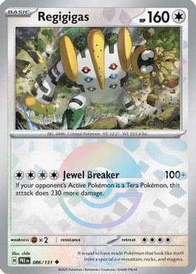 Regigigas Poke Ball Pattern 86 Sv Prismatic Evolutions Holofoil