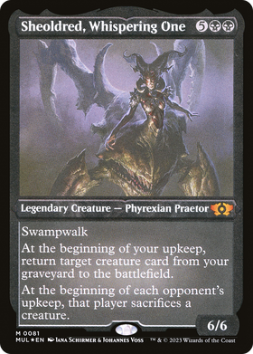 Sheoldred, Whispering One (MUL-081) - Multiverse Legends Etched Foil