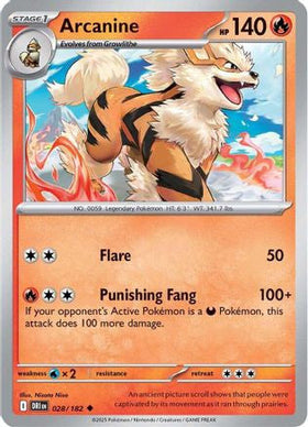 Arcanine 28 Sv10 Destined Rivals
