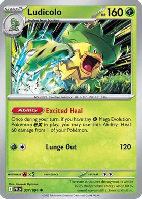 Ludicolo 007 094 7 Me02 Phantasmal Flames Reverse Holofoil