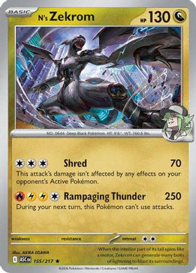 N's Zekrom 155 Me Ascended Heroes Holofoil