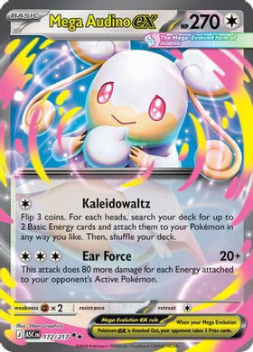 Mega Audino Ex 172 217 172 Me Ascended Heroes Holofoil