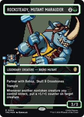 Rocksteady, Mutant Marauder (Borderless) (Surge Foil) - 94 - (Commander: Teenage Mutant Ninja Turtles)