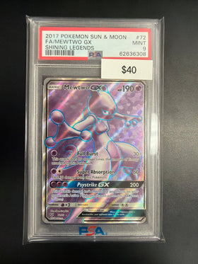 Pokemon Mewtwo GX #72 PSA 9