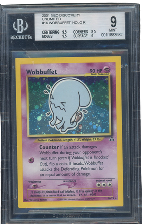BGS 9 Wobbuffet Holo R Neo Discovery Square Cut