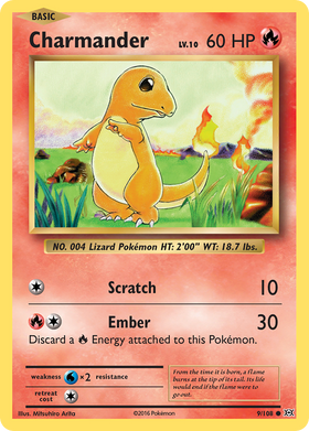 Charmander 9 108 Evolutions Reverse Holofoil