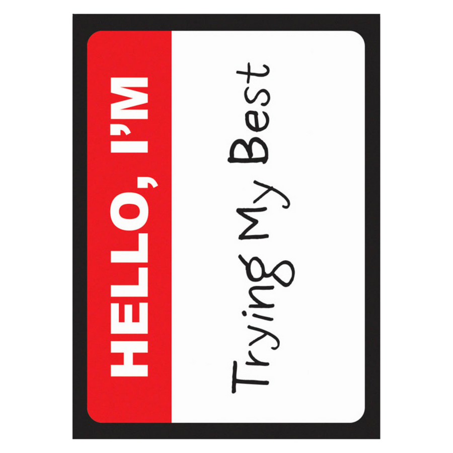 Ultra Pro Sleeves: Double-Matte White Core - I’m Trying (50ct) (PREORDER)