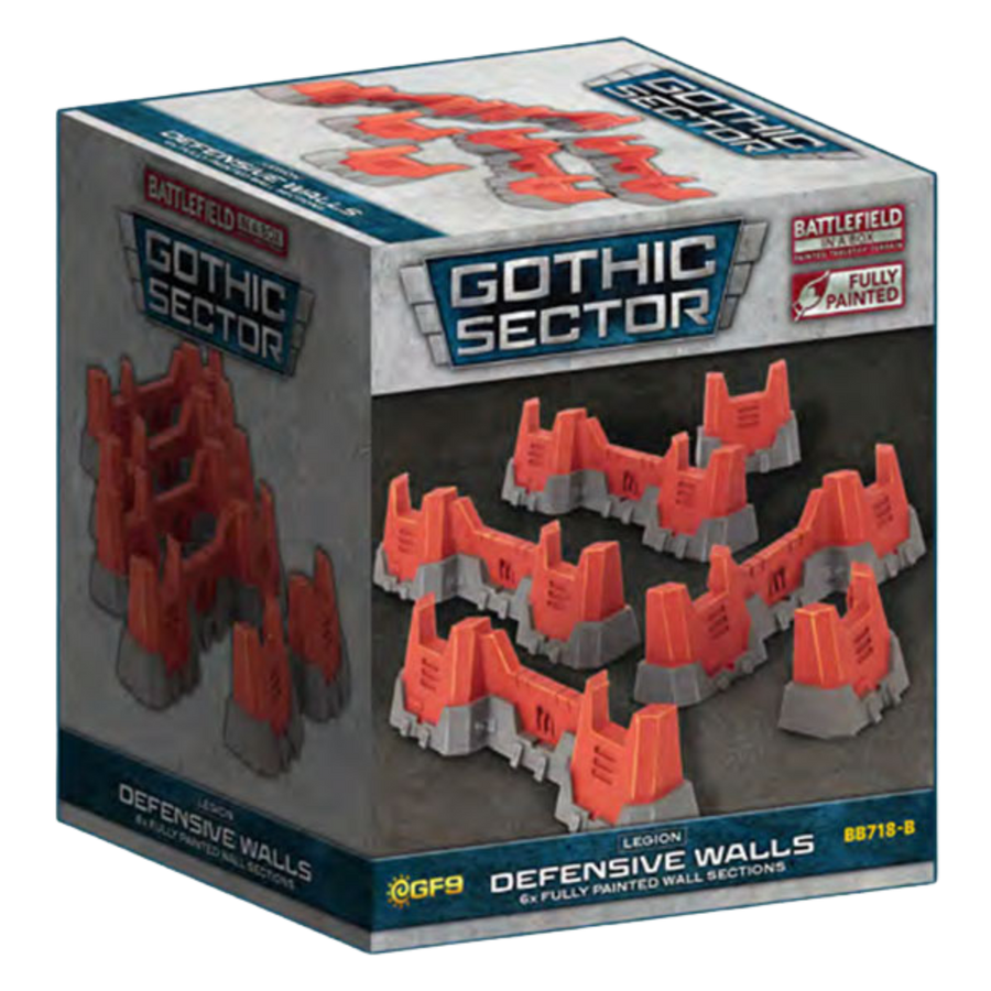 Battlefield in a Box: Gothic Sector - Legion Defensive Walls (Red) (PREORDER)