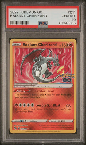 2022 POKEMON GO #011 RADIANT CHARIZARD PSA 10