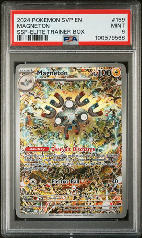 2024 POKEMON SVP EN-SV BLACK STAR PROMO #159 MAGNETON SURGING SPARKS ETB PSA 9