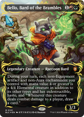 Bello, Bard of the Brambles (BLC-101) - Bloomburrow Commander (Borderless) Foil