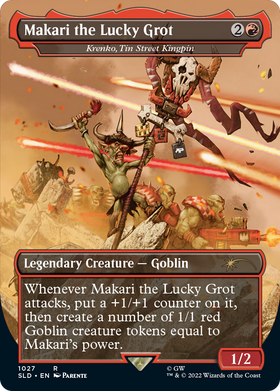 Krenko, Tin Street Kingpin (SLD-1027) - Secret Lair Drop / Makari the Lucky Grot (Borderless) Foil