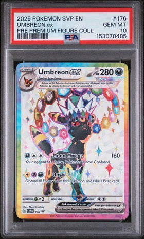 2025 POKEMON SVP EN-SV BLACK STAR PROMO #176 UMBREON ex PRE PREMIUM FIGURE COLL PSA 10