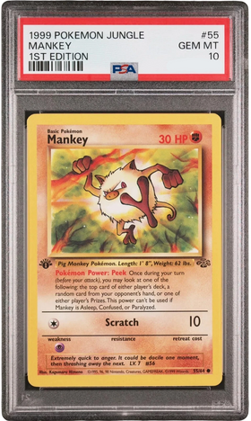 PSA 10 MANKEY 1ST EDITION JUNGLE 1999
