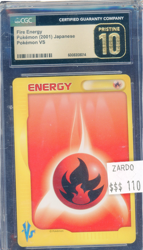 CGC 10 PRISTINE FIRE ENERGY JAPANESE