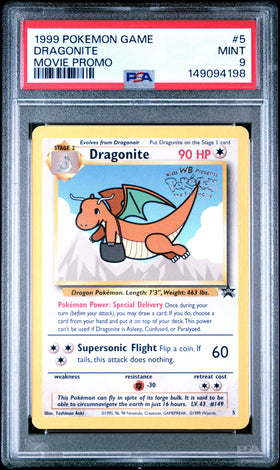 1999 Pokemon Game Movie - Dragonite - Stamped Movie Promo #5 - PSA Graded Card