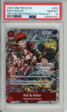 One Piece Graded: Kid & Killer EB01-003 Offline Regionals S2-Finalist PSA 10