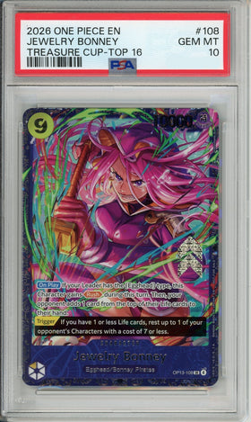 One Piece Graded: Jewelry Bonney OP13-108 Treasure Cup Top 16 (2026) PSA 10