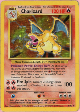 Pokemon Single: Charizard 4/102 Base Set (1999) Holo DMG