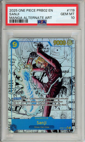 One Piece Graded: Sanji Manga Alt Art OP06-119 Premium Booster 2 PSA 10