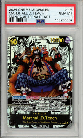 One Piece Graded: Marshall D. Teach Manga Alt Art OP09-093 Emperors in the New World PSA 10