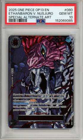 One Piece Graded: Ethanbaron V. Nusjuro OP13-080 Special Alternate Art PSA 10