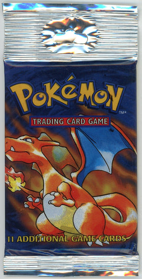 Pokemon: Sealed Base Set Booster Pack (Charizard Art) Long Crimp - Sharpie On Pack