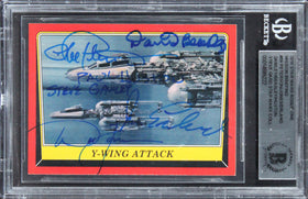 Star Wars (6) Huston, Erland +4 Signed 2016 Star Wars ROMB #59 Card BAS Slabbed