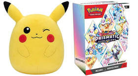 Pokémon TCG Scarlet & Violet — Prismatic Evolutions Booster Bundle + Squishmallows 10" Winking Pikachu